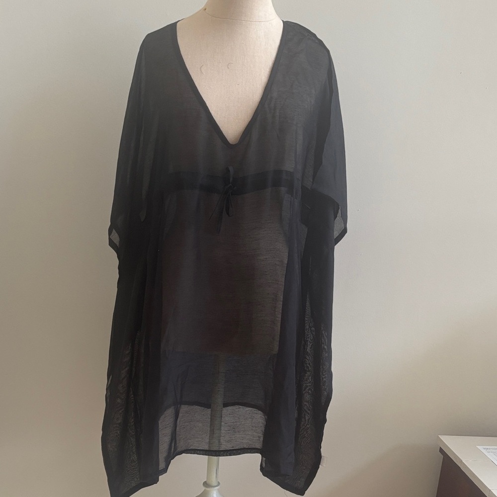 Echo Design sheer Bathing Suit Cover-up Butterfly Design Caftan